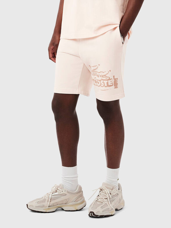 Cotton shorts with logo print - 1