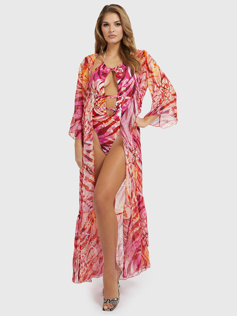 Beach kimono with floral print - 3