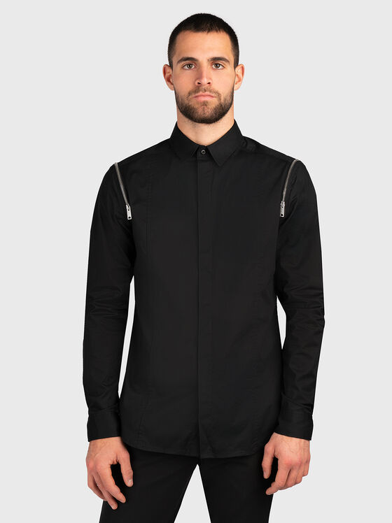 Black shirt with accent zips - 1