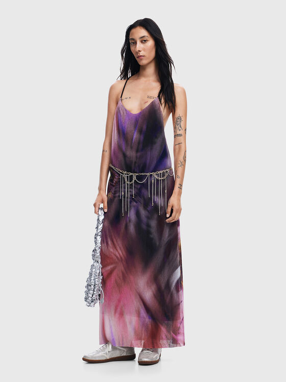 Rochie plisată cu imprimeu floral - 1