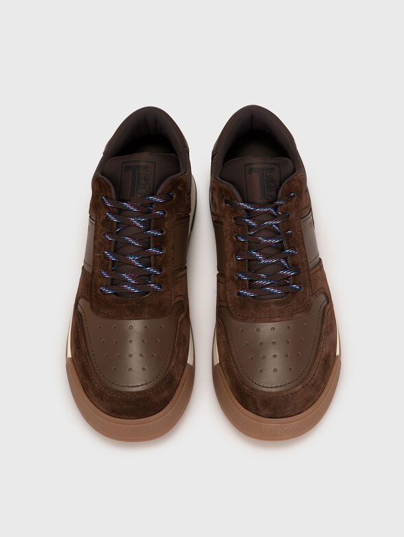 Brown sports shoes with suede inserts - 6