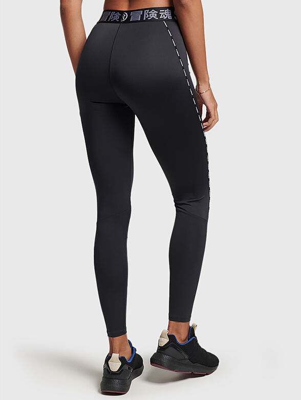 TRAIN black sports leggings with logo detail - 2