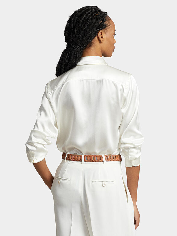 Silk shirt in ecru color - 3