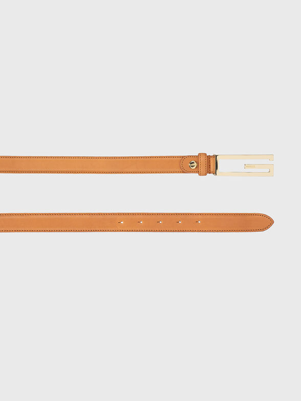 Beige belt with logo buckle - 2