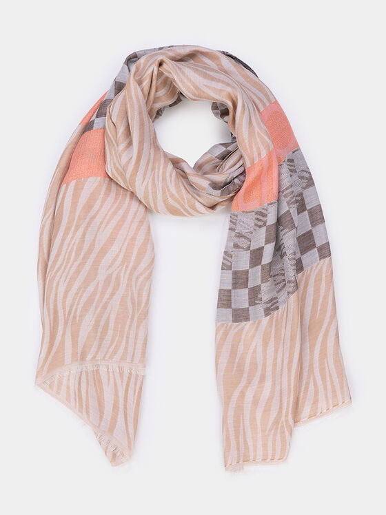 Viscose blend scarf with colorful pattern - 1