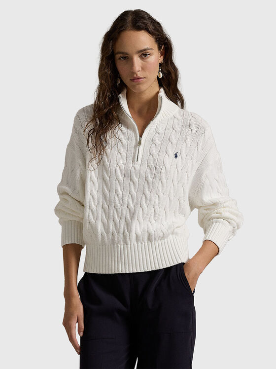 Sweater with zip collar - 1