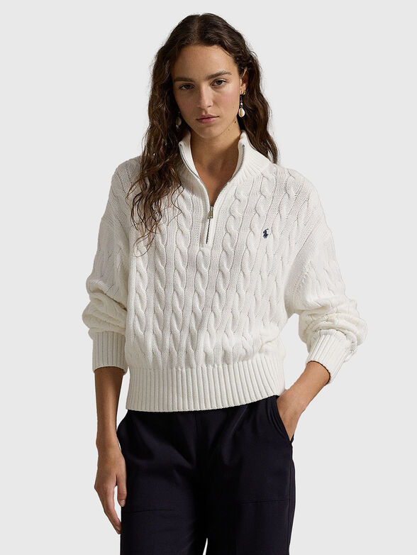 Sweater with zip collar - 1
