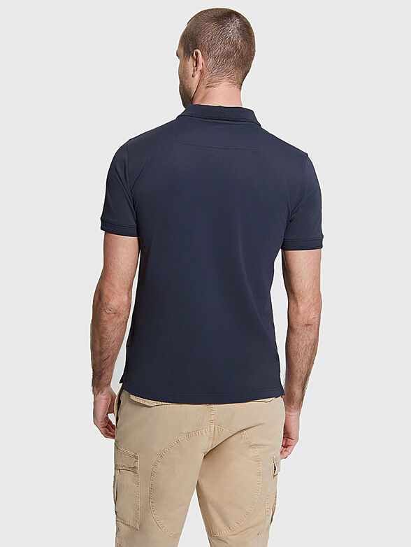 Dark blue polo-shirt with logo accent - 3