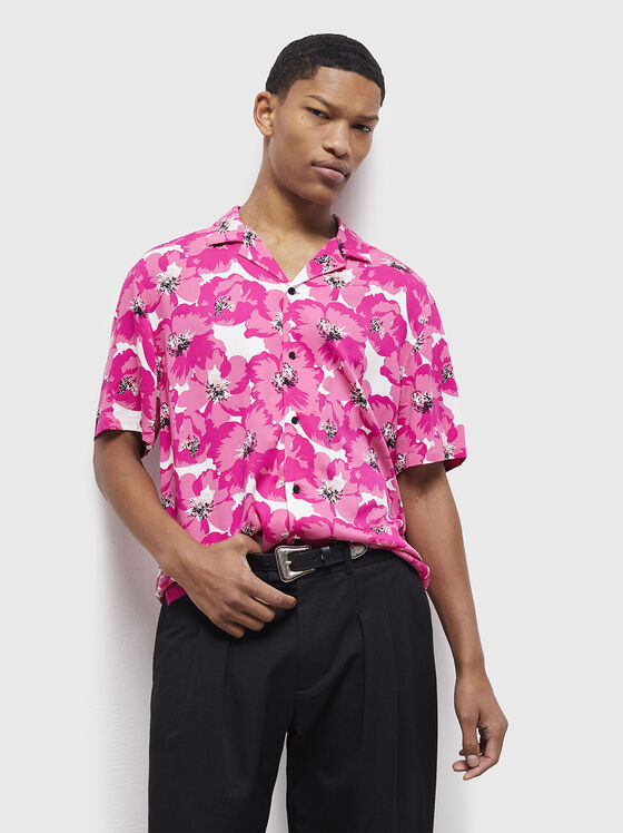 Shirt with accent floral print - 1