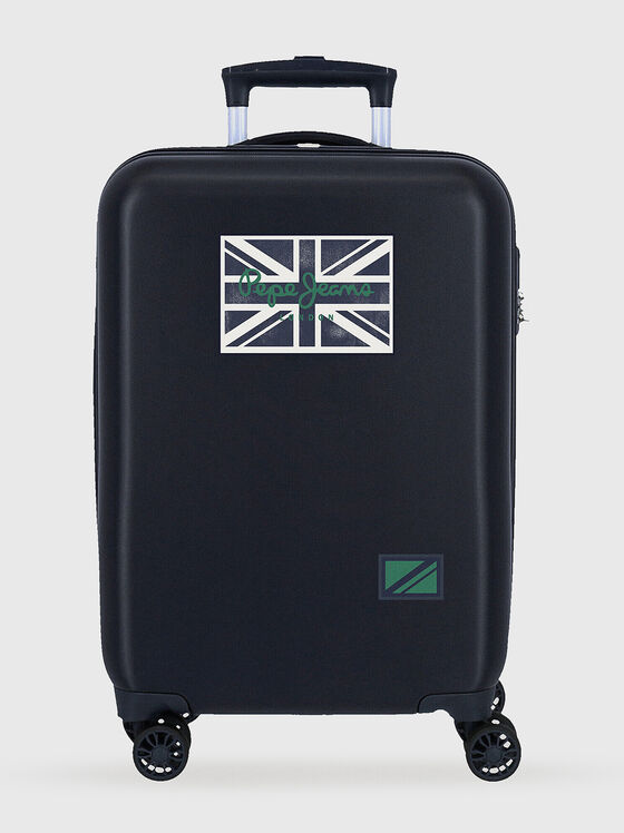 Navy blue suitcase with print - 1