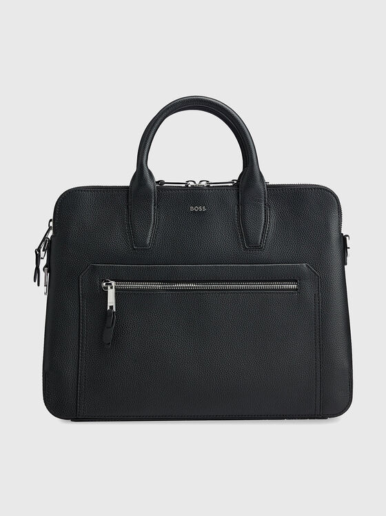 Black laptop bag with logo accent - 1