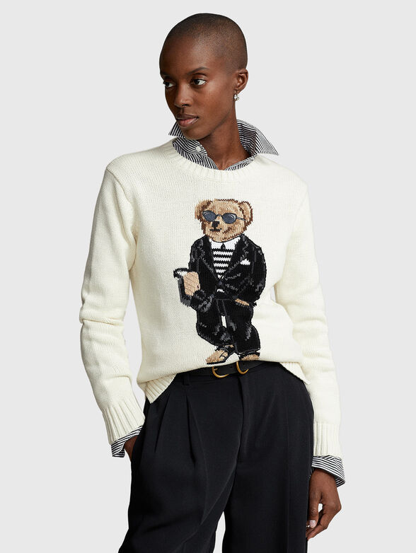 Cotton sweater with Polo Bear embroidery - 1