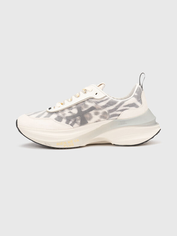 HILL white sneakers with animal print - 4