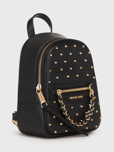 Leather backpack with eyelets and metal accent - 5