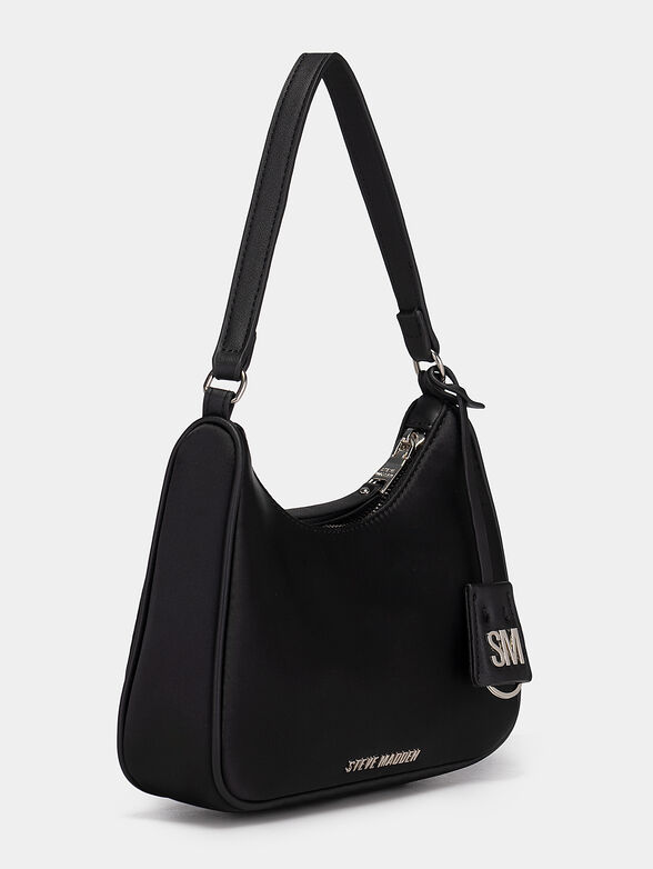 Black shoulder bag with satin texture - 3