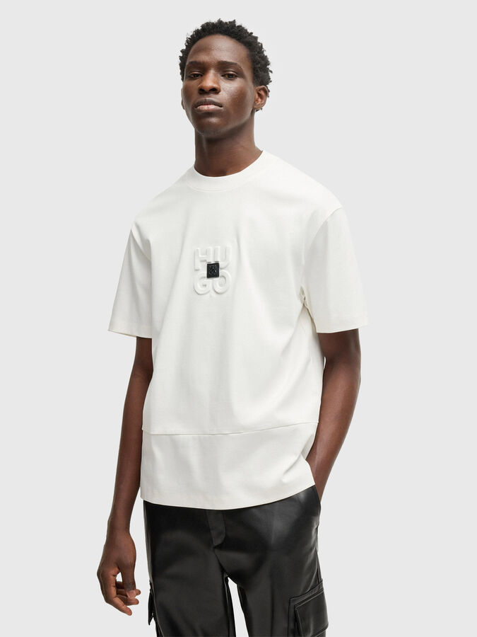 Tricou din bumbac cu logo detaliu