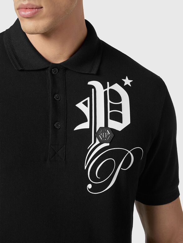 GOTHIC PLEIN polo shirt in black  - 4