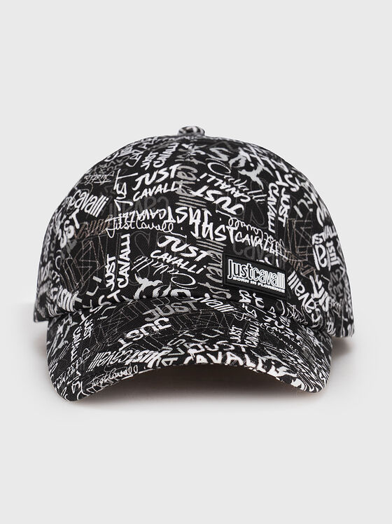 Black hat with art logo print - 1