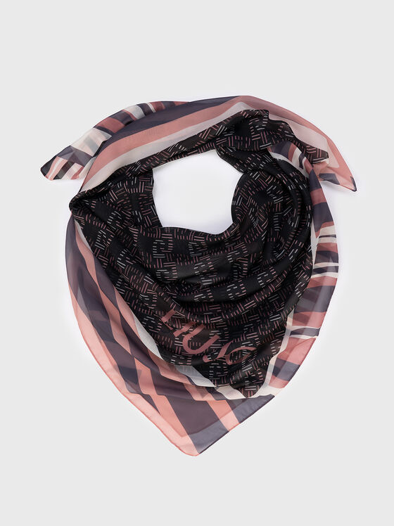 Eșarfă neagră FOULARD cu imprimeu - 1