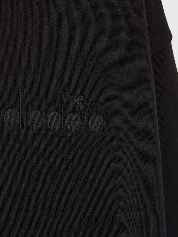 Hooded black sweatshirt with logo detail - 4