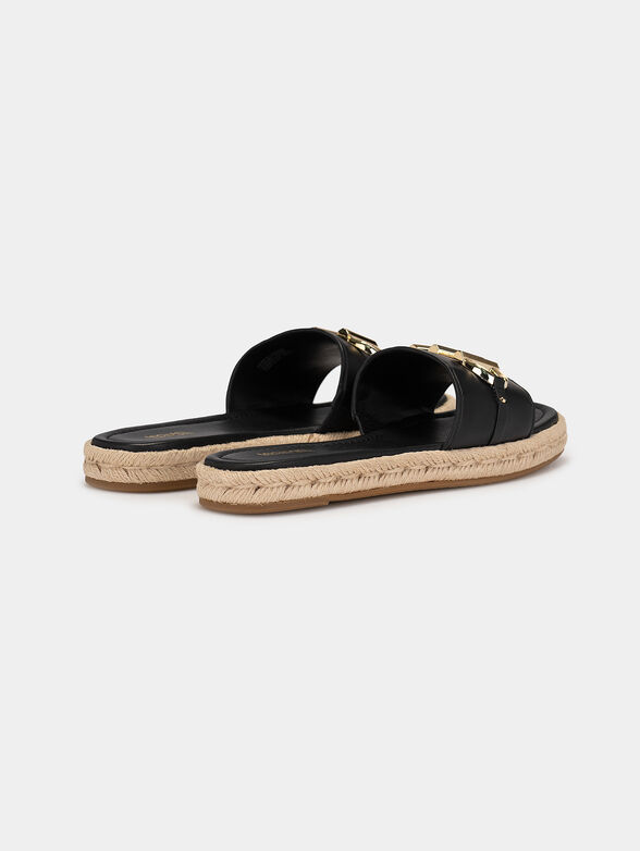 IZZY black slides with golden logo - 3