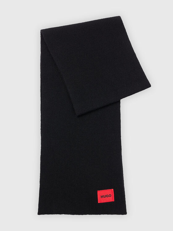 Black wool blend scarf  - 1