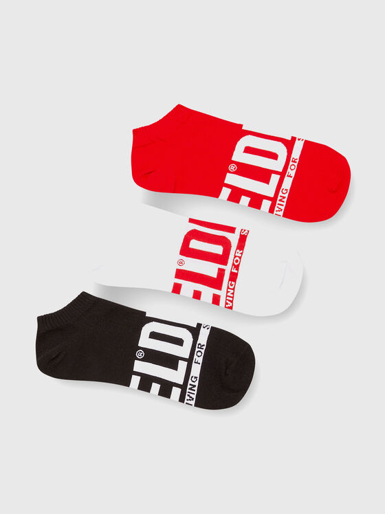 Set de trei perechi de șosete cu logo - 1