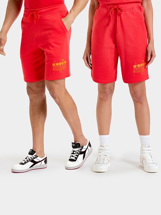 Pantaloni scurti roșii unisex MANIFESTO - 1