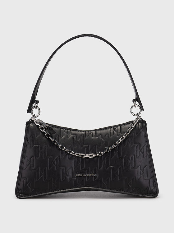 K/SEVEN ELEMENT black hobo bag with embossed logo - 1