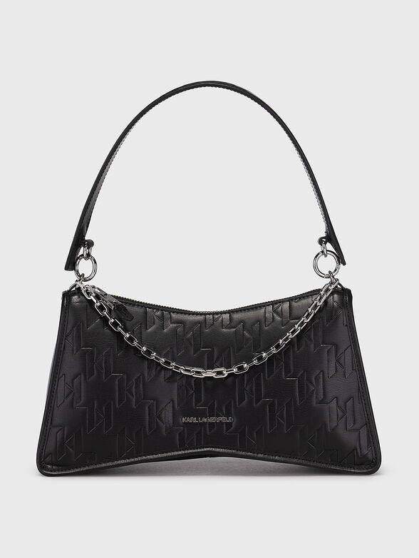 K/SEVEN ELEMENT black hobo bag with embossed logo - 1