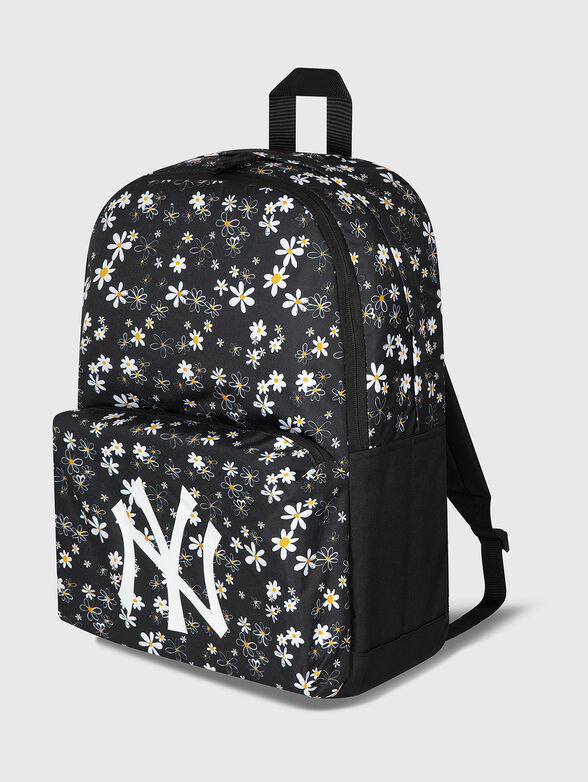Black backpack with floral print - 3