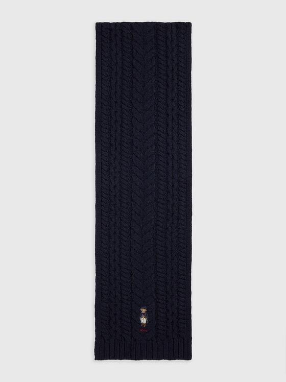 Eșarfă tricotată cu logo POLO BEAR - 1