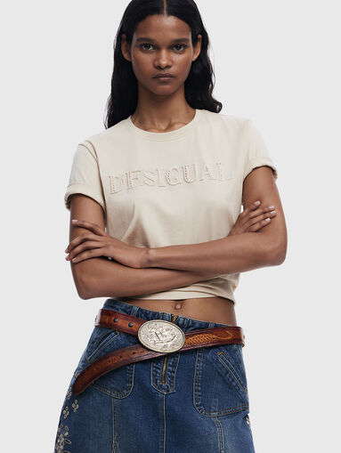 Cotton T-shirt with oval neckline - 5