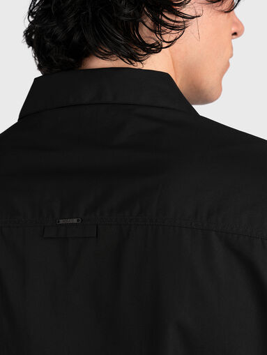 Black shirt with accent pocket - 4