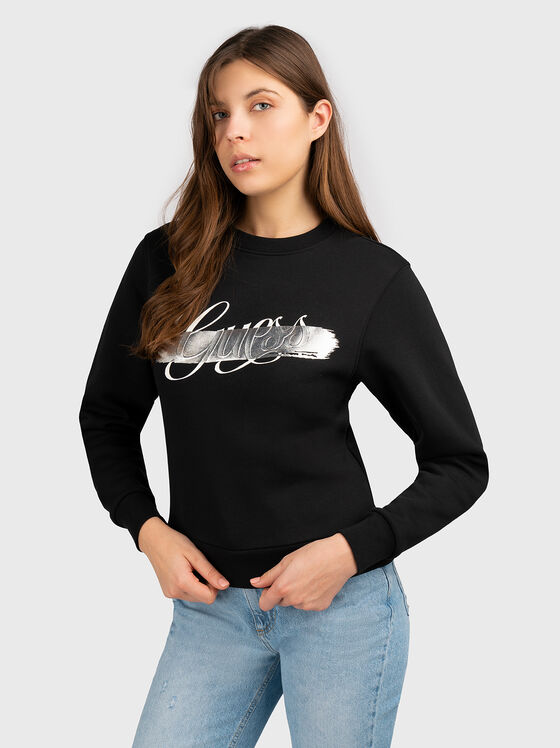 Black sweatshirt with accent logo - 1