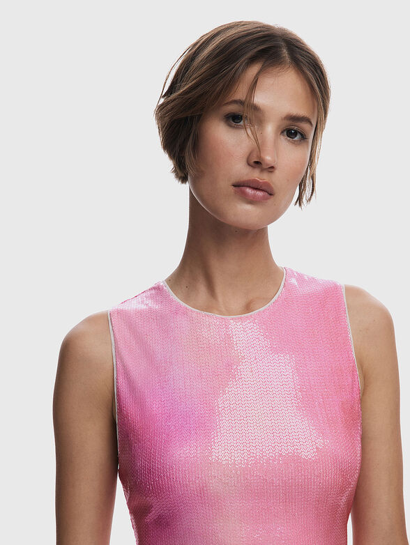 Mini slim dress with sequins - 3