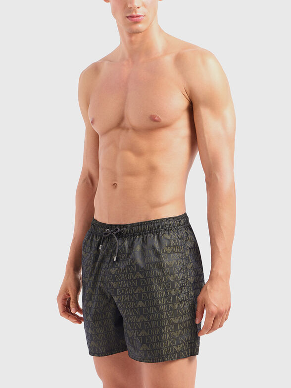 Beach shorts with logo print - 1