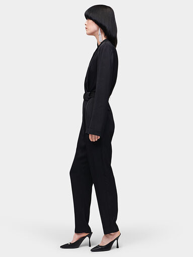 Satin jumpsuit with cape sleeves - 3