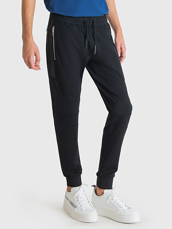 Black sports trousers with logo detail - 1