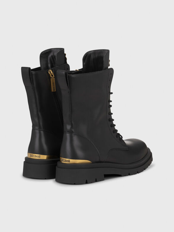 Black eco leather boots with detail  - 3