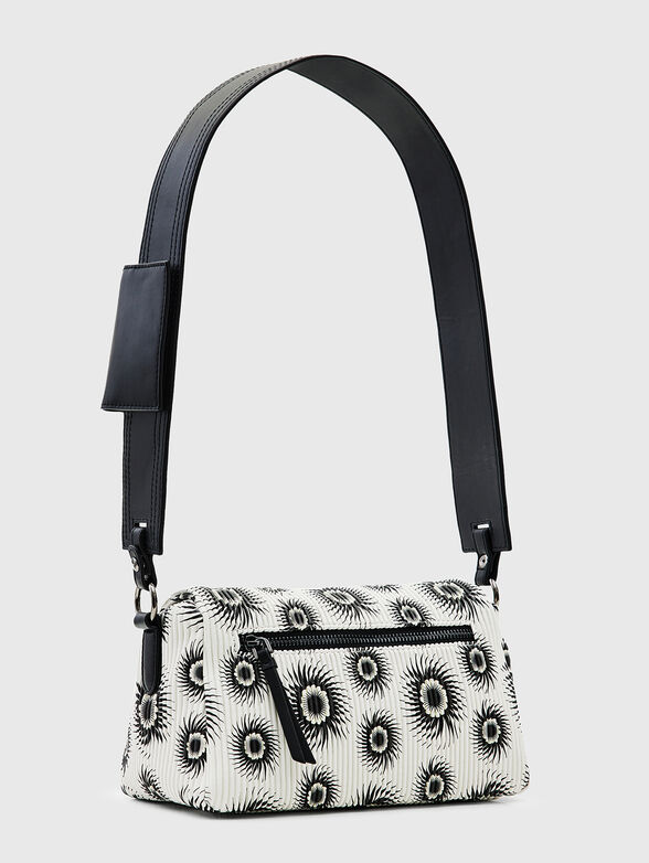 Dark blue crossbody bag with floral print - 2
