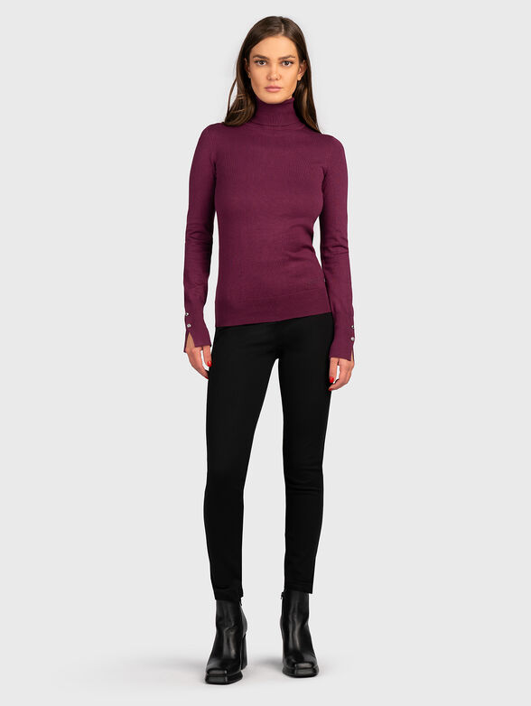 Turtle neck sweater with buttons on the sleeves - 2