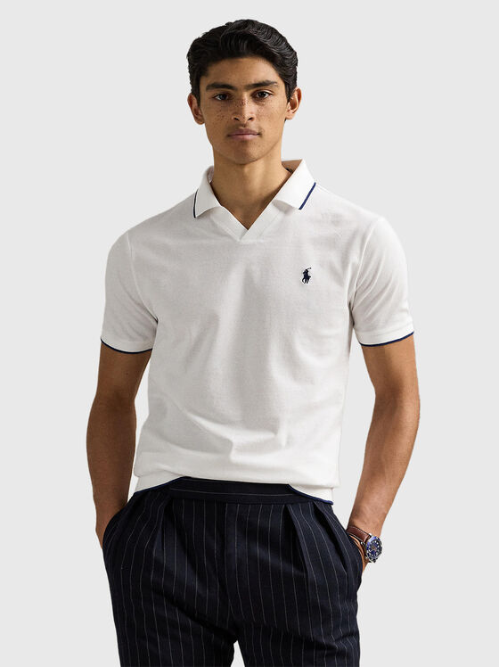 Tricou polo din bumbac cu logo brodat - 1