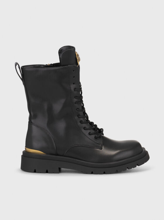 Black eco leather boots with detail  - 1
