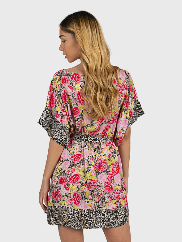 Beach kaftan with floral print - 2