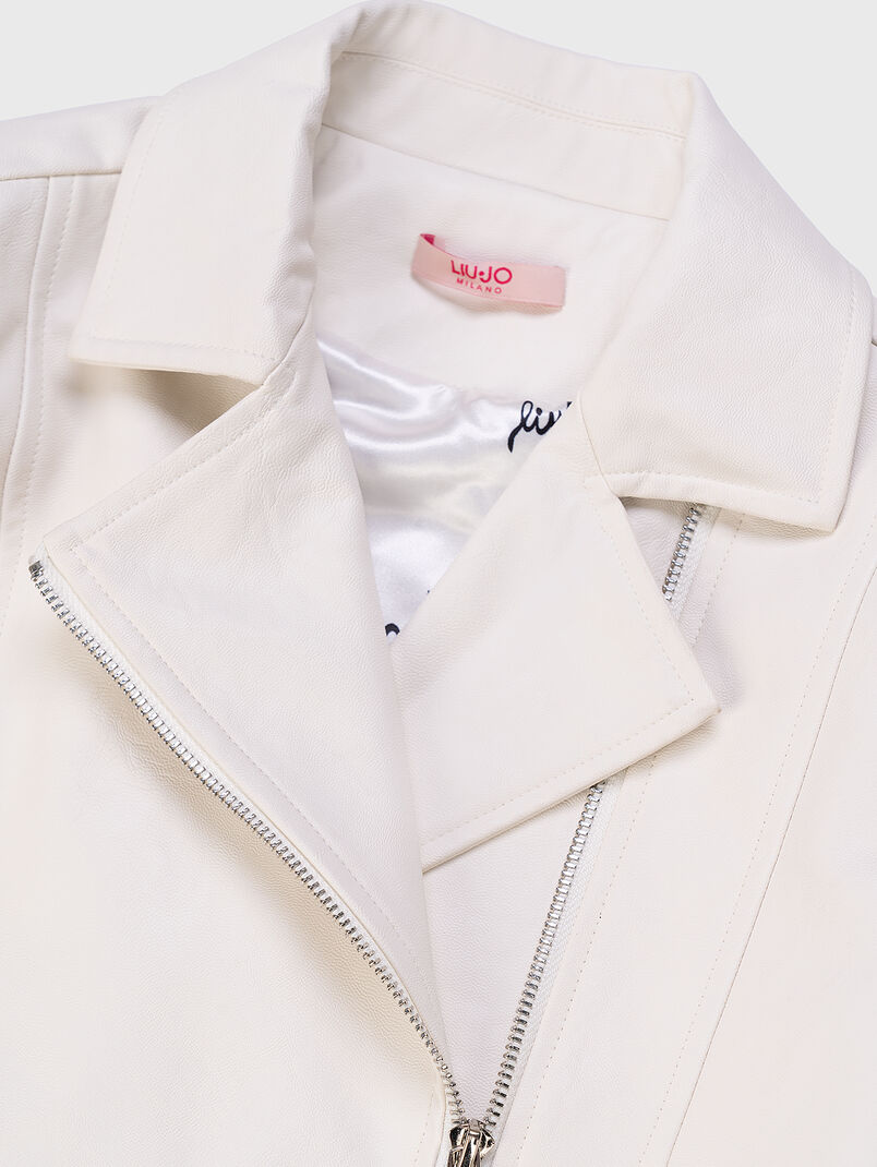 White biker jacket in eco leather - 3