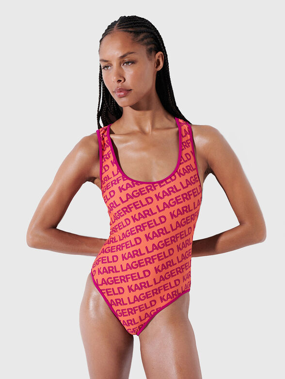 One-piece swimsuit with tie-dye effect - 1