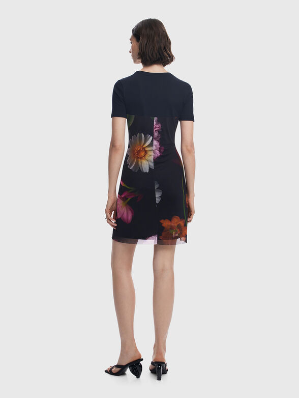 Mini dress with floral accents - 2