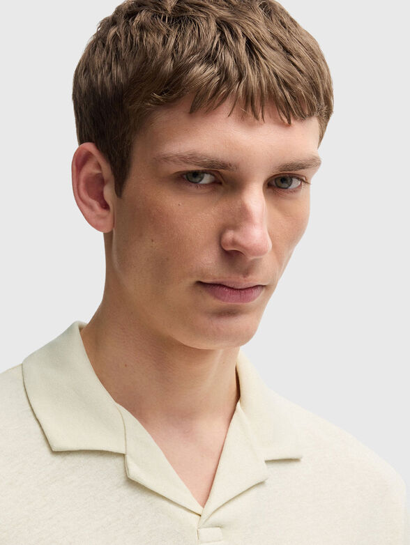 Cotton polo shirt with side slits - 4