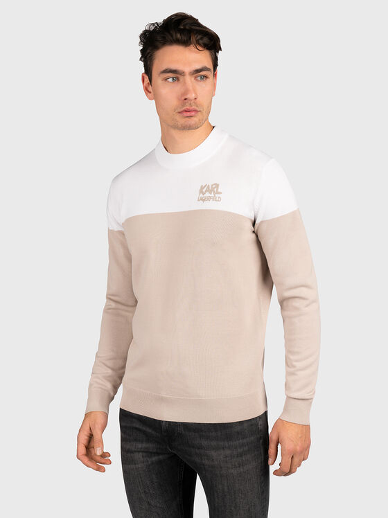 Sweater with color-block effect and logo accent - 1